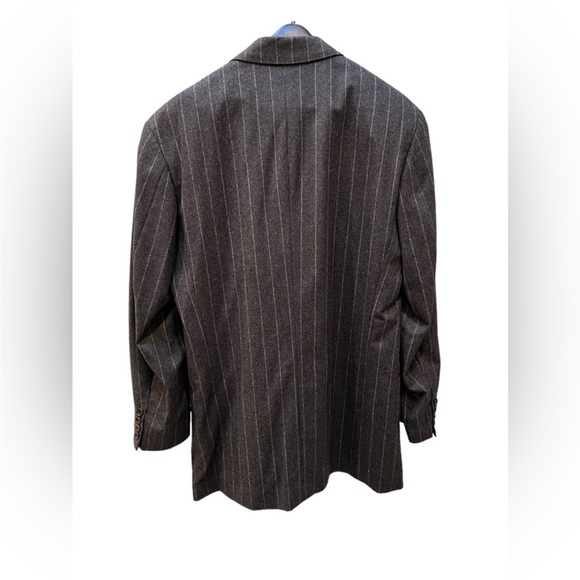 Vintage Hugo Boss Charcoal Gray Single Breated Pinstripe Wool Sports Jacket 40L - Picture 2 of 6